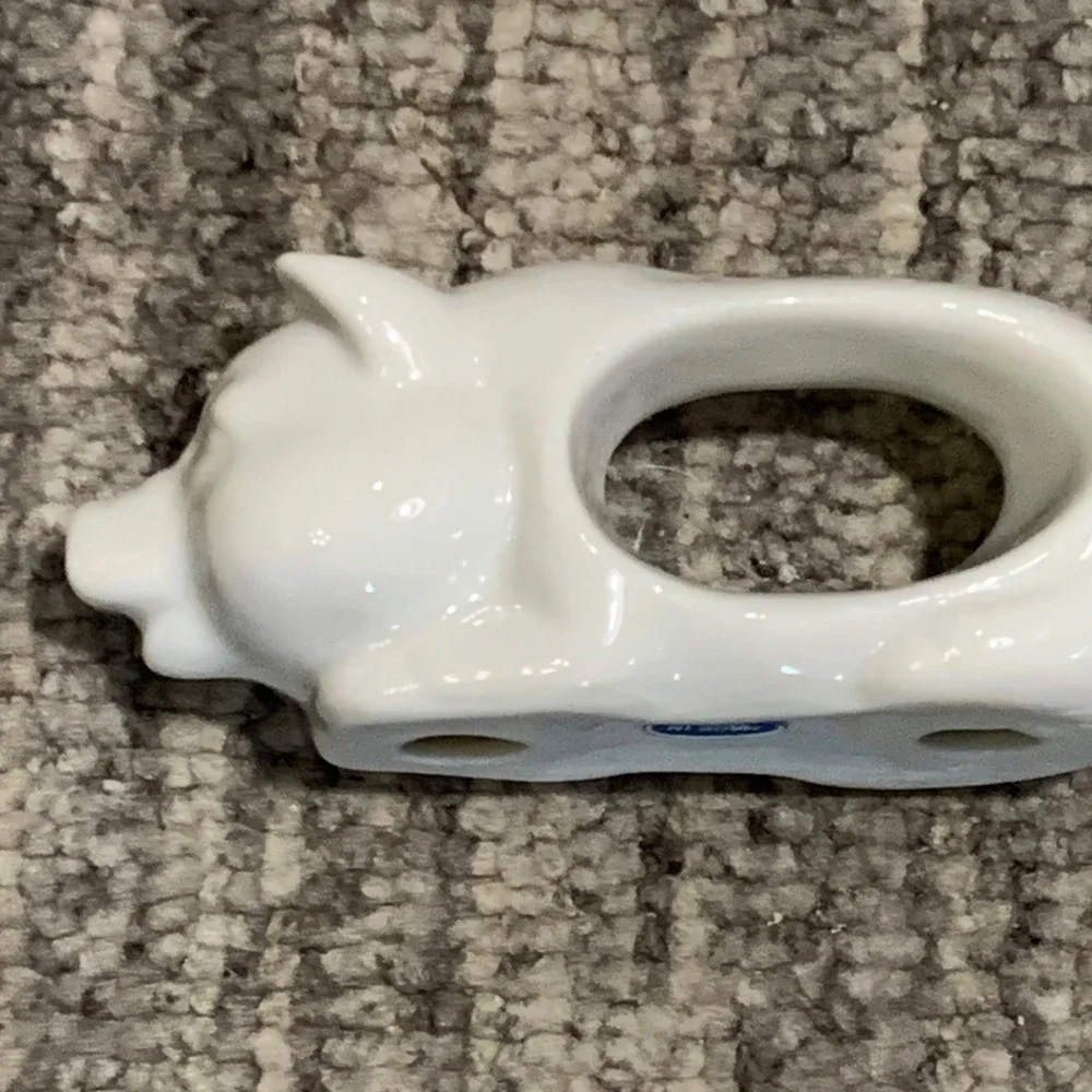 Action Porcelain Napkin Rings Set of 4 Farm Animals‎ Made in Japan Vintage 1984